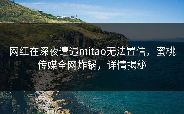 网红在深夜遭遇mitao无法置信,蜜桃传媒全网炸锅,详情揭秘
