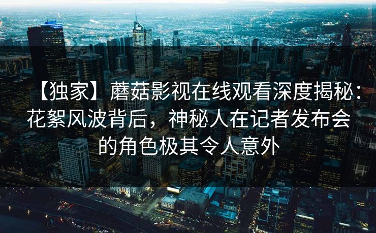 【独家】蘑菇影视在线观看深度揭秘：花絮风波背后，神秘人在记者发布会的角色极其令人意外